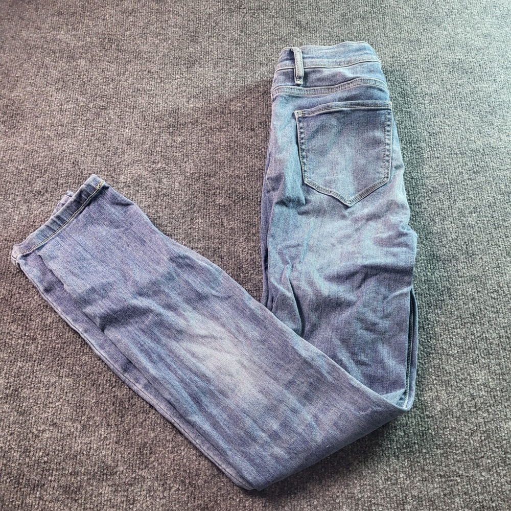 York & Company Womens Size 2 Jeans Medium‎ Wash Distressed Denim Straight Leg